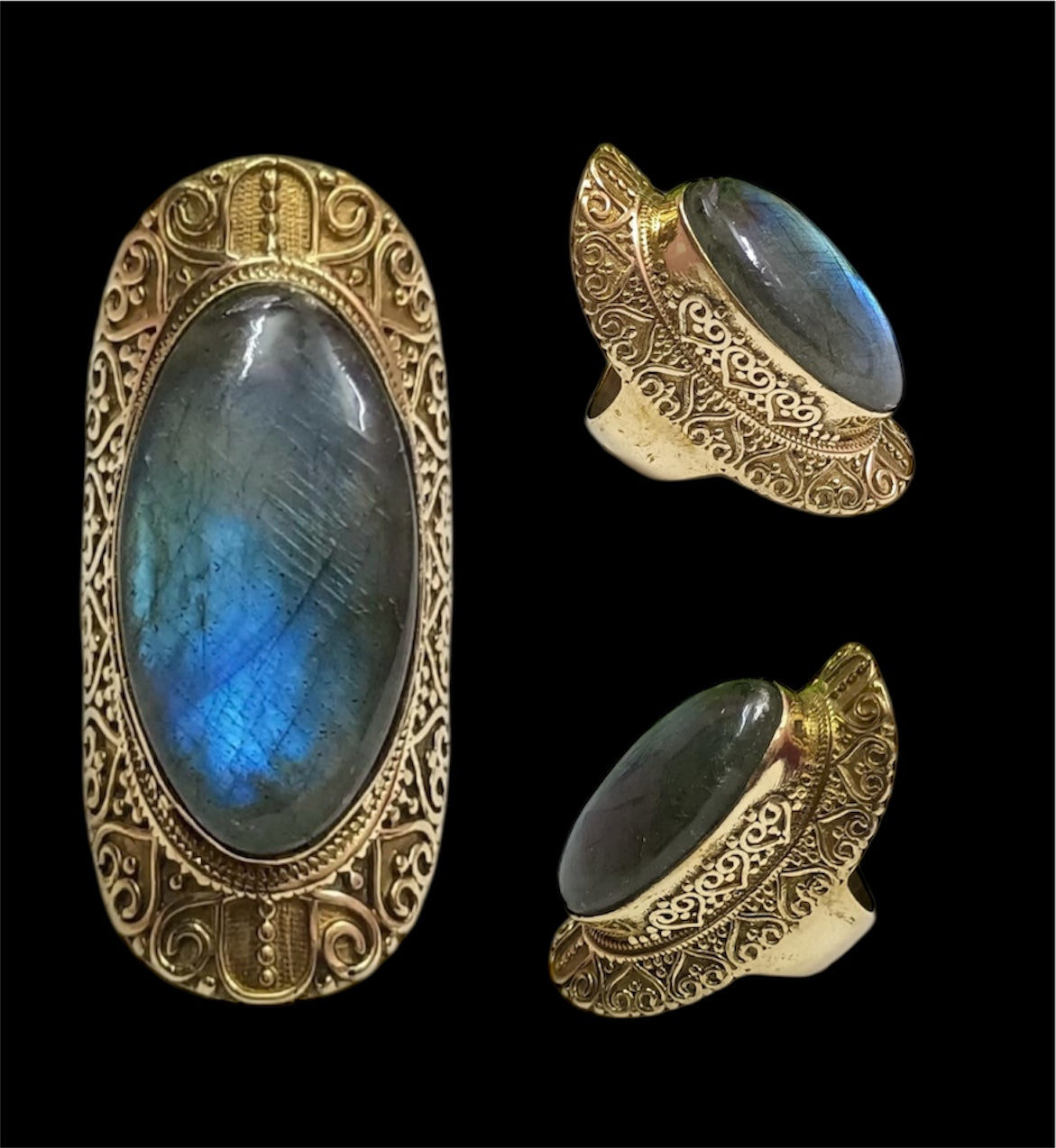 Blue Labradorite Statement Ring