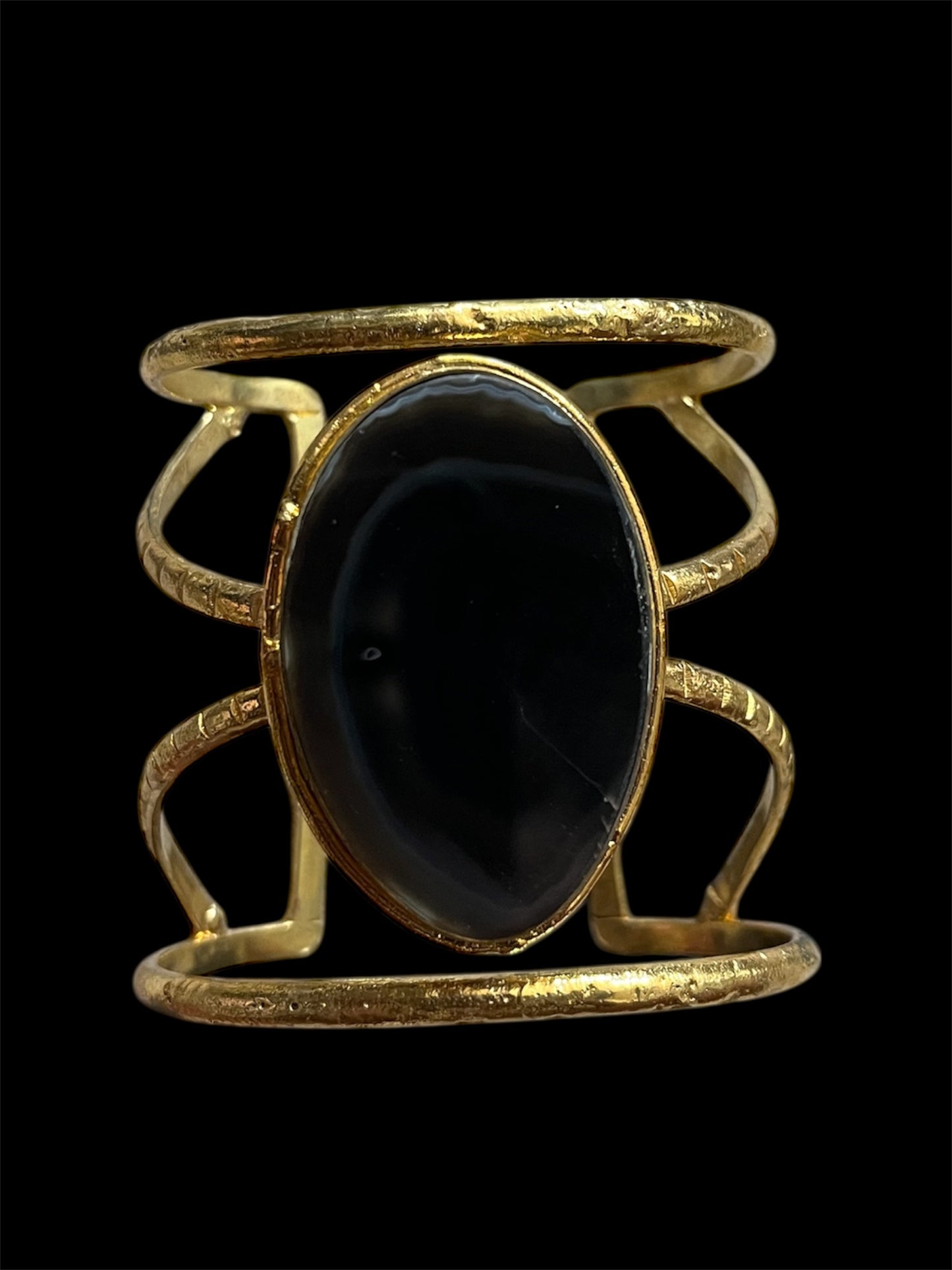 LARGE black stone cuff